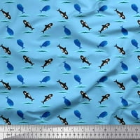 Soimoi svilene tkanine valovi, kitovi i delfin okean tiskani tkaninski dvorište širom