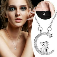 Ličnost Fashion Moon Slatko zec ogrlica Privjesak za žene Nakit Pokloni Početna Ogrlica od ogrlice Ogrlice