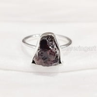 Prirodni Garnet prsten, grubi Garnet Gemstone, januarski ping, sterling srebro, ženski prsten, božić,