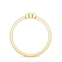 Pear Cut Solitaire Moissite Angažman prsten sa bočnim kamenjem, 14k žuto zlato, SAD 10,00