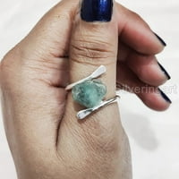 Prirodni plavi apatitni prsten, grubi prsten za apatitne, kamen za iscjeljuju, prsten za poprečnu pojasu,