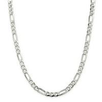 Čvrsta srebrna ogrlica od srebrnog plavog figarog lanca - sa sigurnosnim kopčom za lobster 16