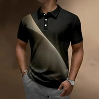 Muške majice kratkih rukava Muške prugaste ispise ljetni modni ležerni digitalni 3D štampanje rever