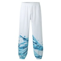 Muške trendi ljetne pantalone Grafički print plaža Ležerne prilike vanjske hlače bijele veličine l