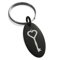 Ključ od nehrđajućeg čelika za moje srce ugravirano malim ovalnim šarm privjesak za ključeve