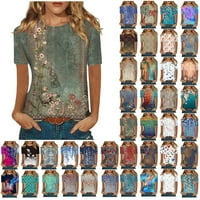 Podplag Žene Ljetni vrhovi, majice kratkih rukava za žene Slatke grafičke masene bluze casual plus veličina
