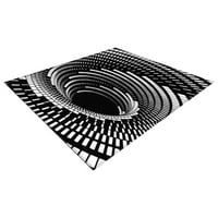 DENGMORE 3D Vorte tepih tepih Crno bijelo neklizajući mekani metar za noga za spavaće sobe za kućni