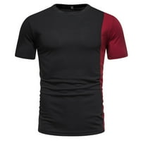 Yanhoo muški vrhovi kontrastni boja posade izrez kratki rukav bluza casual labava majica za sport