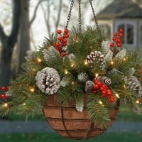 Božićne ukrase, božićna košarica, svjetla božićne drvve, božićne ukrase unutarnji kućni dekor, božićna