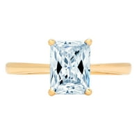 2ct smaragdni rez plavi simulirani dijamant 18k žuti zlatni ugraving izjava bridalna godišnjica Angažovanje