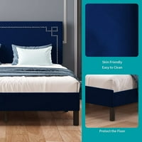 Mjkone Full Bed Okvir, platforma za drvo Okvir za krevet s uzglavljem, Fondacija od punog drveta s drvenim