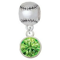 Lime Green Oktant Crystal Pad - softball šarm perla