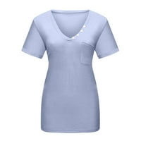 Majica za uklanjanje za žene nisko rezanje kratkih rukava vrhunske čiste boje ljetna majica Ležerne