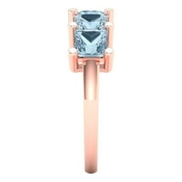 2. CT sjajan princezov rez simulirani Blue Diamond 18K ružičasto zlato vječnosti bend sz 9.75