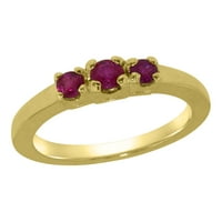 Britanci napravili 18K žuti zlatni prsten sa prirodnim rubinskim ženskim prstenom - Opcije veličine