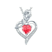 Aufmer Nakit za uklanjanje nakita i privjesci Dame Fashion Rose Love Heart Diamond Privjesak Ogrlica