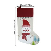 Božićne čarape 18 Velike plišane božićne čarape poklon vrećice i ukrasi za kamin unutarnje svečane božićne božićne ukrase