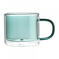 250ml Prozirna cilindrična dvostruko staklena čaša za kavu pogodna za kafu, čaj, vruće piće, sok ili