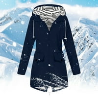 Kaputi za jaknu za čišćenje žena, Aieott Plus Veličina topli zimski kaputi, čvrsti ženski kaput s dugim