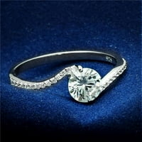 Ženski rodijumski srebrni prsten sa AAA CRT CZ-a u CLEAR - veličina 7
