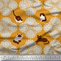 Soimoi pamučna patka tkanina cvjetna i mačka životinja za štampanje tkanina sa dvorištem širom