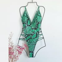 Žene kupaći bikini, axxd jednodijelni zmijski print bikini push-up kupaći kostimi izduženi kupaći odjeća