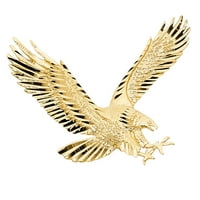 IOKA-14K Žuti zlatni orlov šarm Privjesak sa ravnim otvorenim pšeničnim ogrlicama - 16