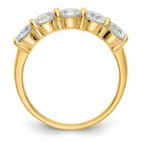 1.65ct. CZ Čvrsta stvar 14k žuti zlatni prsten za vjenčanje od 5 kamena