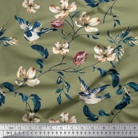 Soimoi pamučna kambrička tkaninska tkanina Robin, lišće i wildflower cvjetni dekor tkaninski odštampano