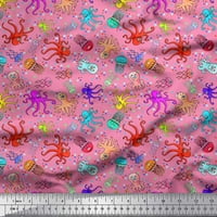 Soimoi pamučna poplin tkanina točka, hobotnica i meduza ocean dekor tkanina tiskano dvorište široko