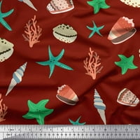 Tkanina sa tkaninom za crvene pamučne pamučne patke i morske rogove Okeanski tkanini otisci sa dvorištem