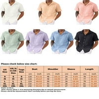 Muški vrhovi kratkih rukava ljetne majice rever izrez bluza Labavi fit majica Holiday Tee Pink L