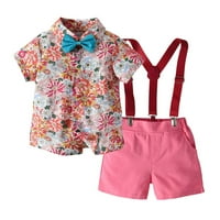 Vivianyo HD Dječji odjeća za čišćenje odjeće Dječaci Spring kratki rukav Top i hlače odijelo za bebe