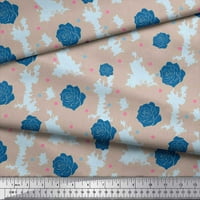Soimoi Satin Silk tkanina Dot & Rose cvjetna ispis tkanina sa dvorištem širom