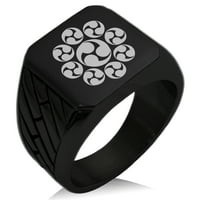 Nehrđajući čelik Nagao samurai Crest Geometrijski uzorak Biker stil polirani prsten