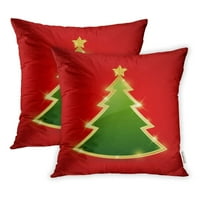 Zelena zlata Jednostavna zlatno sjajno božićno drvce Crvena zvezda jastučni jastuk na listu od 2