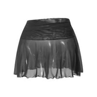 Žene Ležerne prilike A-line Y2K Pleted suknje Ruched Ruffle Solid Cave Elastični struk Tenis klizači