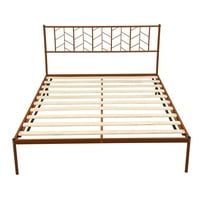 Moderna matična platforma metalni krevet s uzglavljem, teški metalni okvir od željeza u broncu, čvrsto
