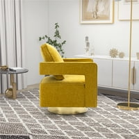 Okretna akcentna stolica, moderna stolica za tapeciranu cijev sa otvorenim leđima i jastukom i zlatnom