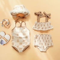 Ruffle Bikini Baby Print Set Girls Ljeto Slatko kupaći kostimi