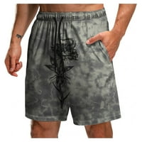 Muške hlače Muške smiješne kratke hlače na plaži Slim nacrtač crne serije 3D tiskane kratke hlače sa