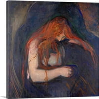 Vampire - ljubav i bol i bol Art Print by Edvard Munch - Veličina: 36 36