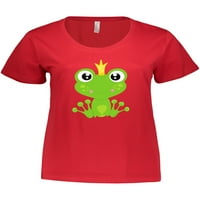 Inktastična slatka žaba, zelena žaba, žaba princa, kratka majica za žene plus veličine