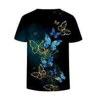 Cleance u iznosu od $ Charella ženski leptiri Ispis majica Ljeto V-izrez kratki rukav ležerna majica