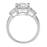 3. CT Asscher Cut originalni kultivirani dijamant VS1-VS G-H 18K bijelo zlato Tro-kamena Obećanje Vjenčanje