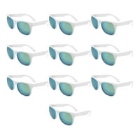 Sunčane naočale boje sa bijelim okvirima - UV 400, reflektor zrcaljen - zeleno