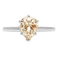 1. CT sjajan krug Clear Simulirani dijamant 18k bijeli zlatni pasijans prsten sz 8.5