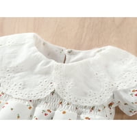 Izhanske NWBORN Baby Girls ROMPER kratki rukav lutka cvijeće bodićno-kombinezon Ljetna odjeća bijela