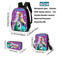 Smrznuta princeza Elsa ruksačka torbica za žene, srednjoškolske ruksake, torbu za ručak i torbicu za