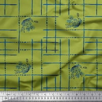 Soimoi zelena poliestera Crep tkanina od listova i geometrijskog dekora od tiskanog dvorišta široko